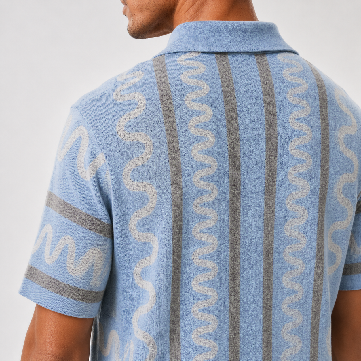 The Knitted Maze Shirt – Baby Blue