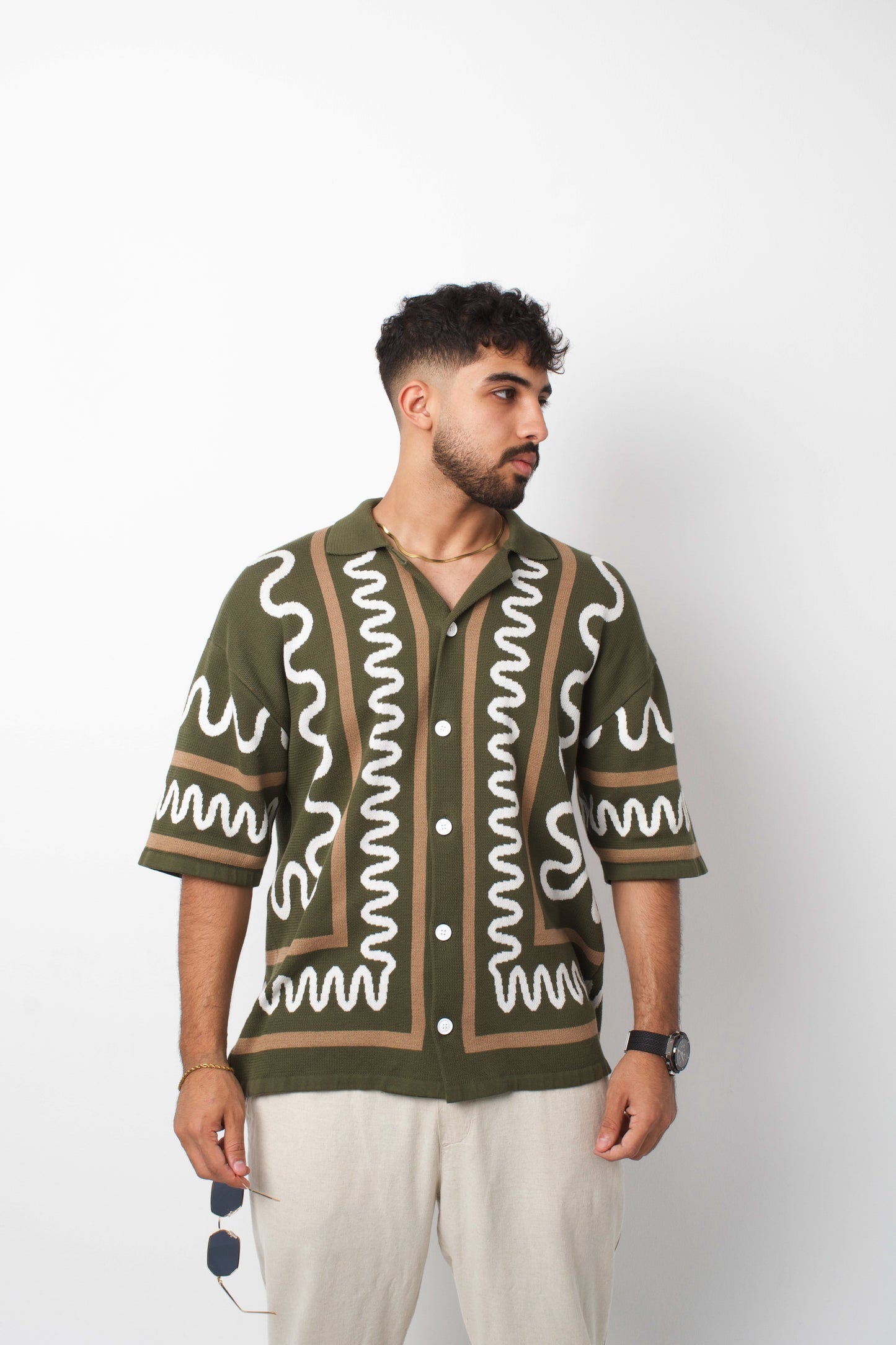 The Knitted Maze Shirt-Hunter Green