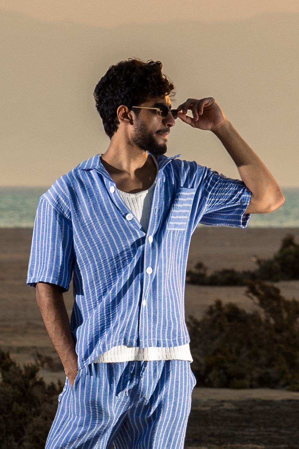 Medina Tide – Striped Linen Shirt