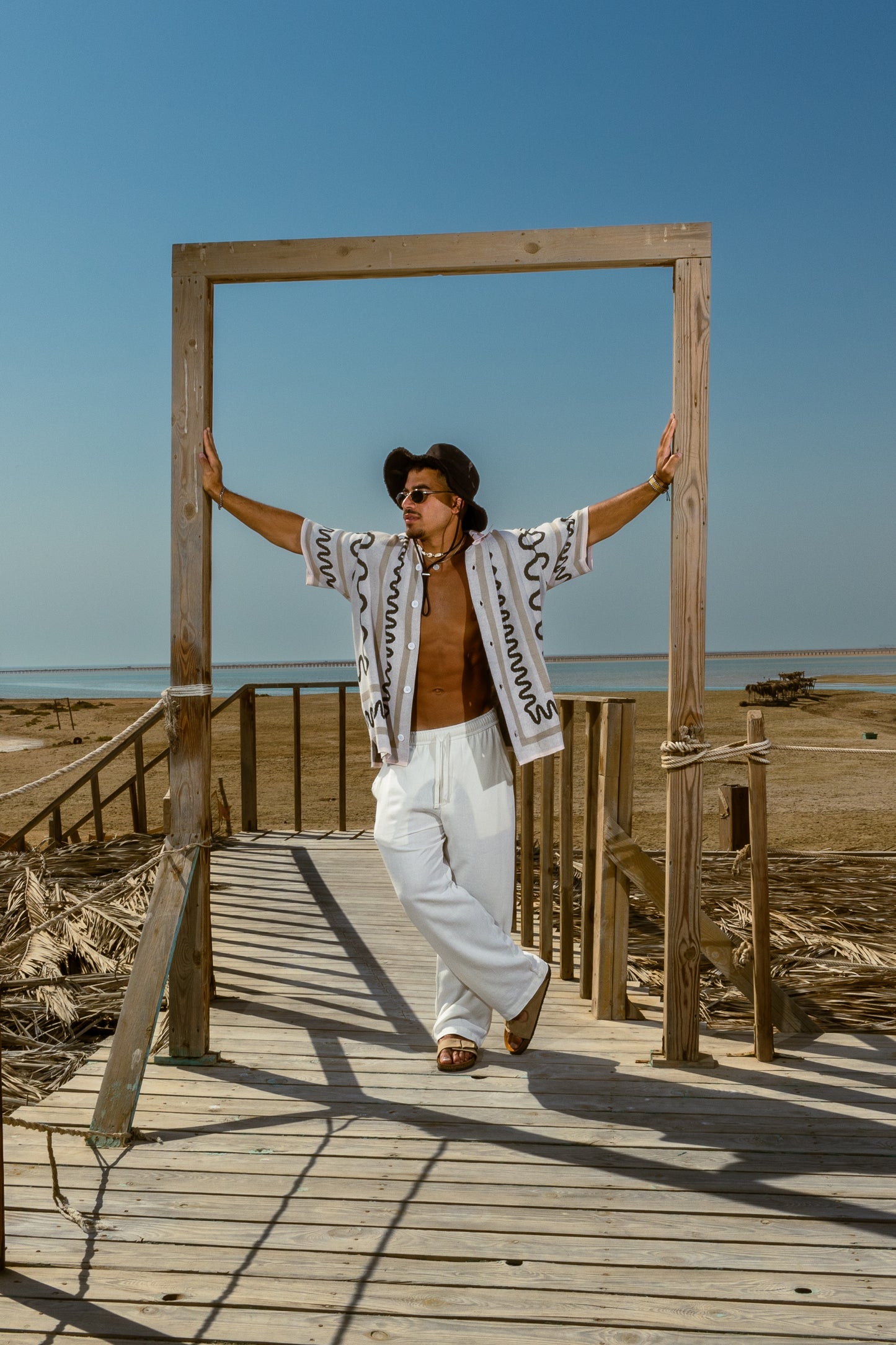 The Knitted Maze Shirt - Sahara Blush
