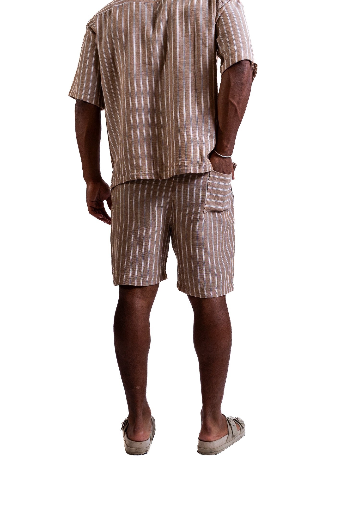 Cedars & Sand – Striped Linen Shorts