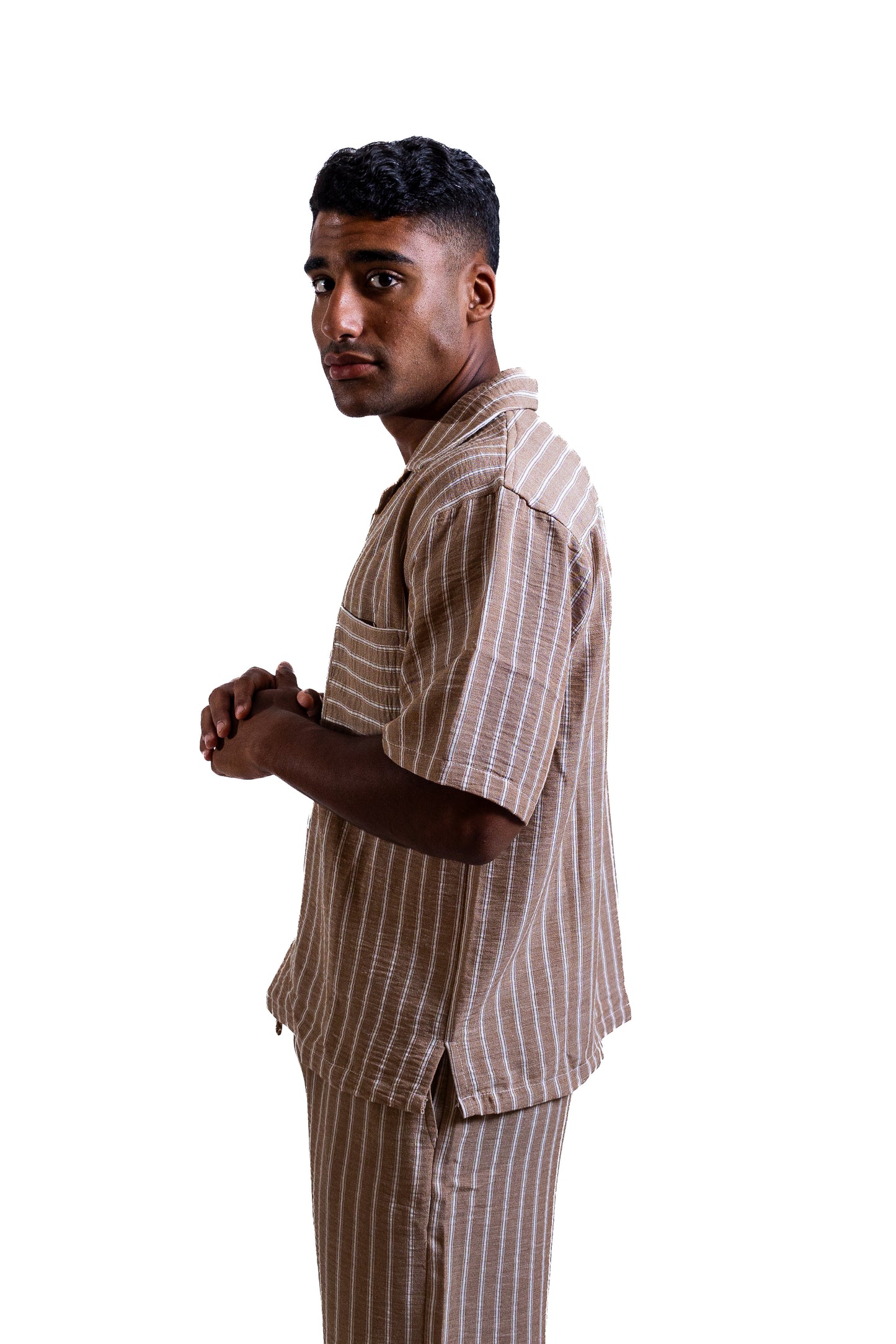 Cedars & Sand – Striped Linen Shirt