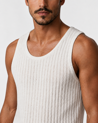 Yen Knitted Tank Top – White