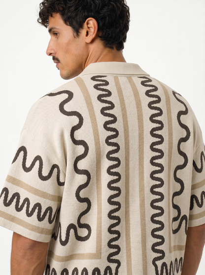 The Knitted Maze Shirt - Earth Beige