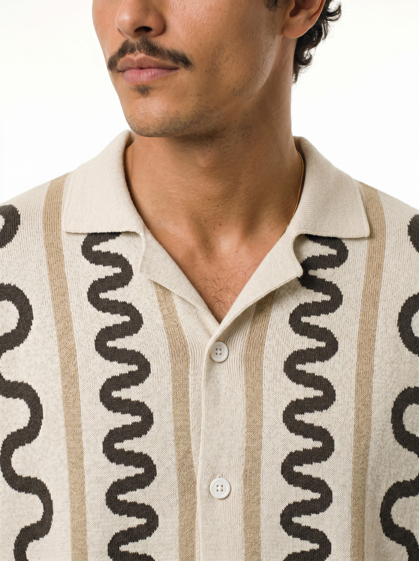 The Knitted Maze Shirt - Earth Beige