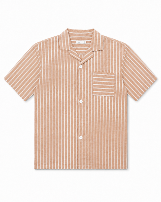 Cedars & Sand – Striped Linen Shirt