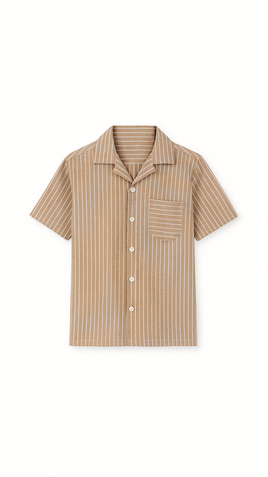 Cedars & Sand – Striped Linen Shirt