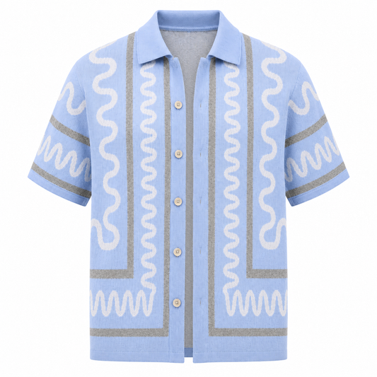 The Knitted Maze Shirt – Baby Blue