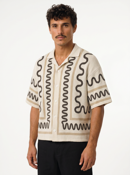 The Knitted Maze Shirt - Earth Beige