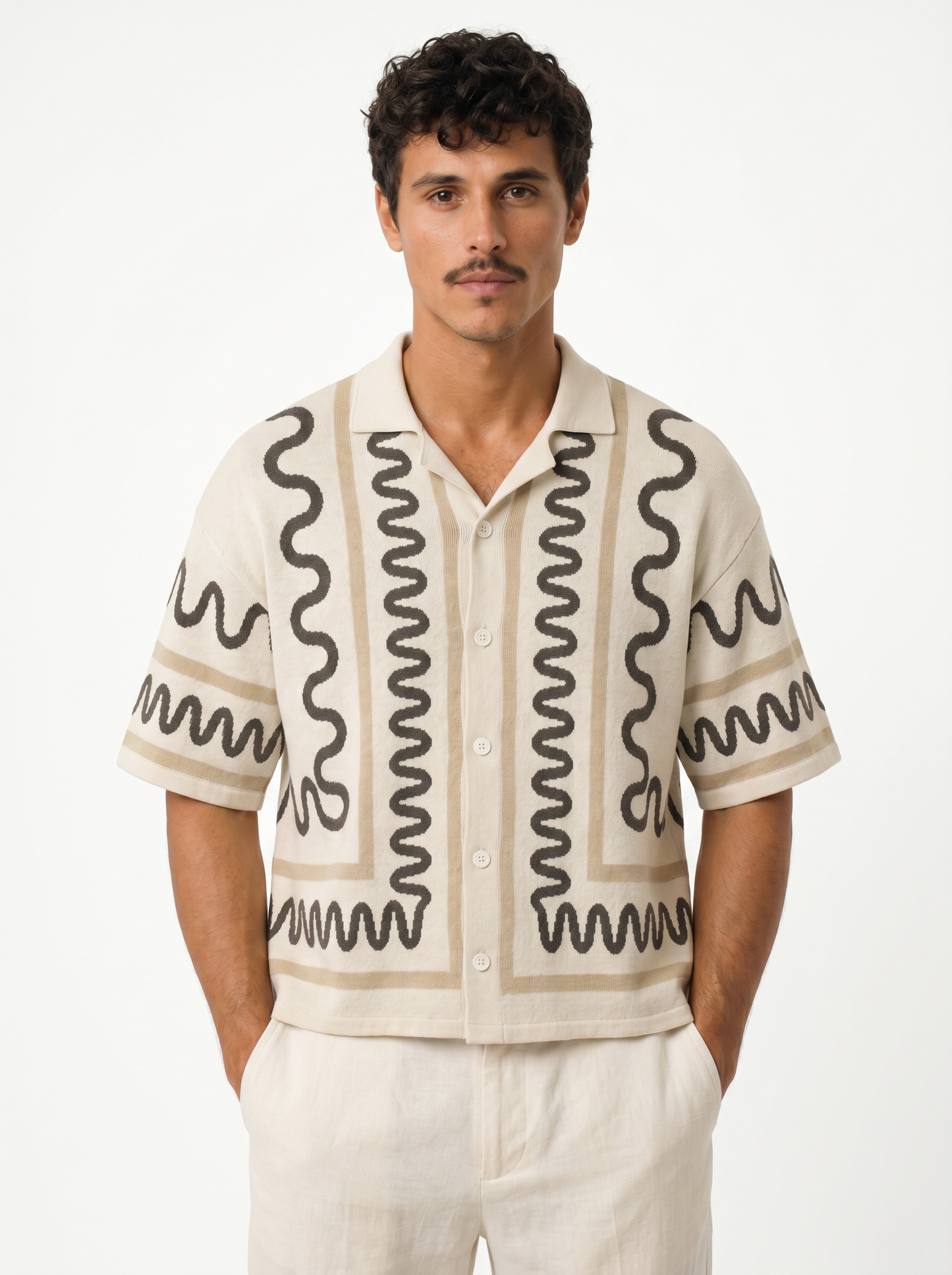 The Knitted Maze Shirt - Earth Beige