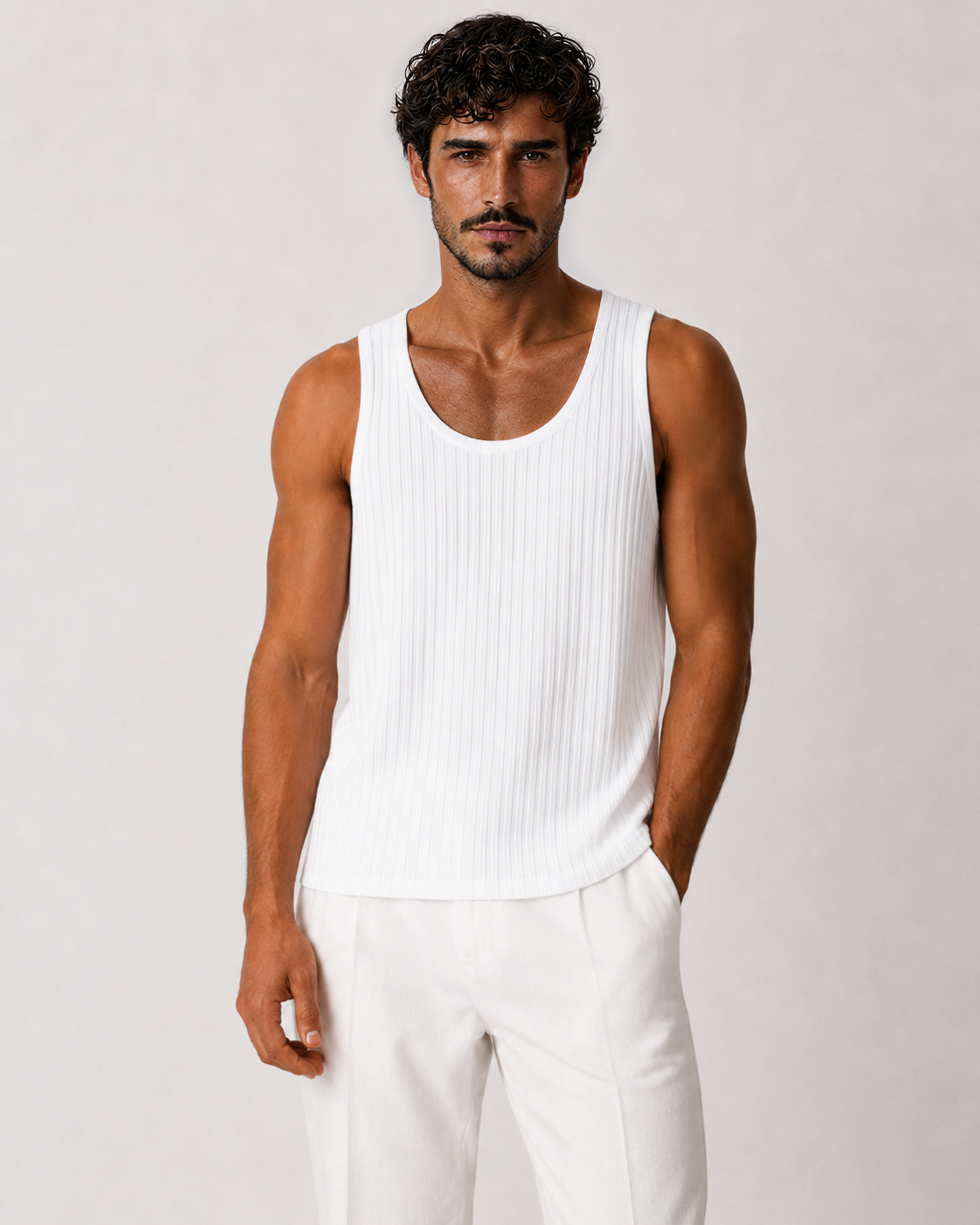 Yen Knitted Tank Top – White