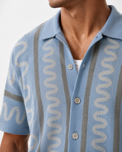 The Knitted Maze Shirt – Baby Blue