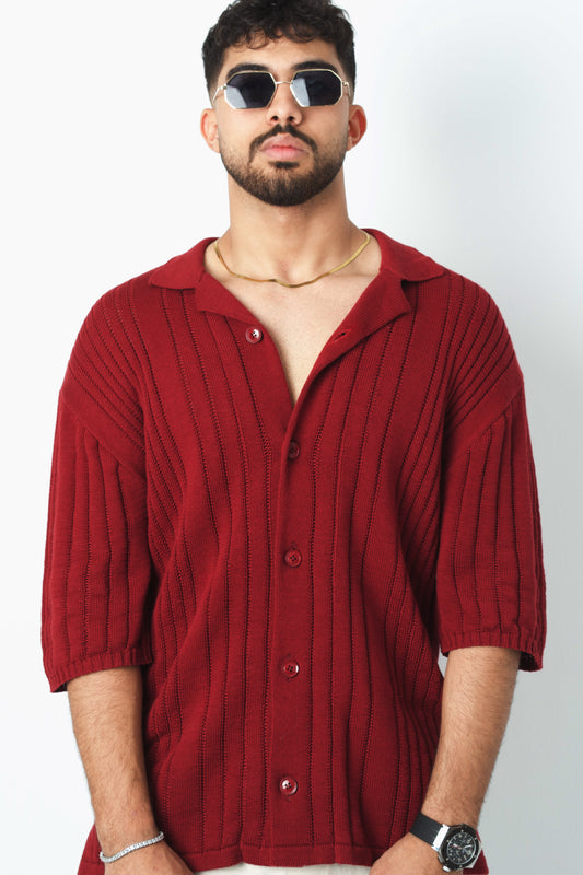 Maroon Knit Shirt