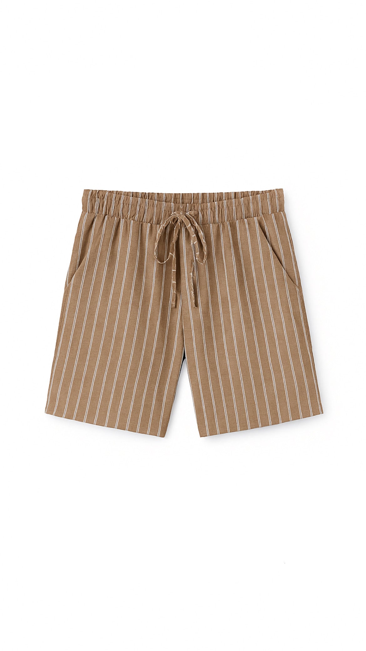 Cedars & Sand – Striped Linen Shorts