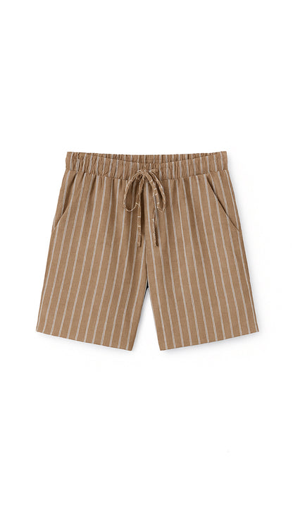 Cedars & Sand – Striped Linen Shorts