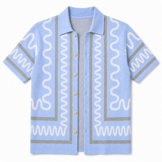 The Knitted Maze Shirt – Baby Blue