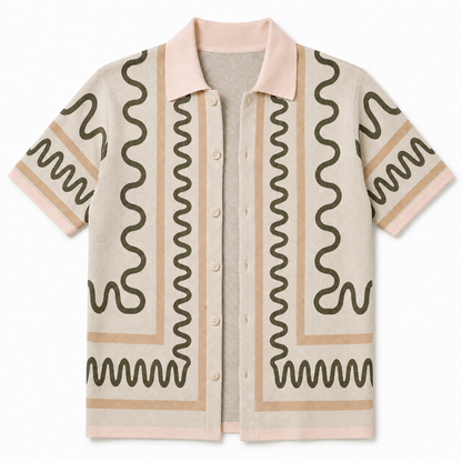 The Knitted Maze Shirt - Powder Pink