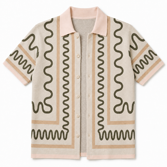 The Knitted Maze Shirt - Sahara Blush