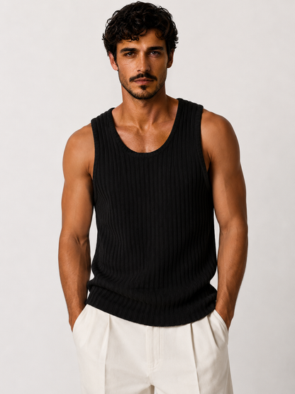 Yen Knitted Tank Top – Black
