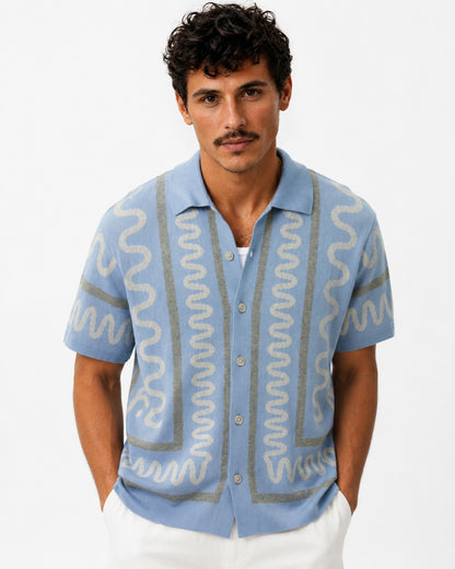 The Knitted Maze Shirt – Baby Blue
