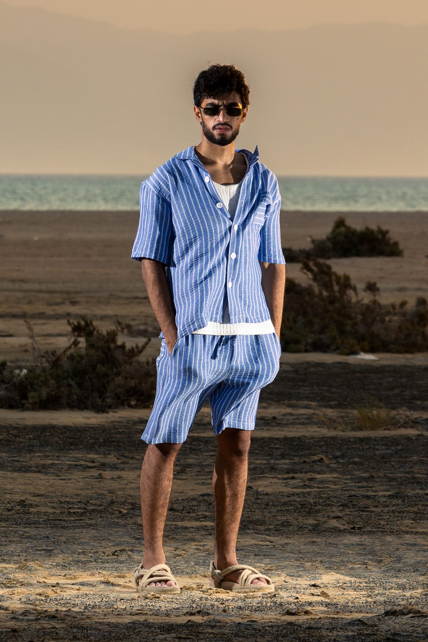 Medina Tide – Striped Linen Shorts