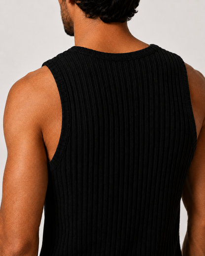Yen Knitted Tank Top – Black