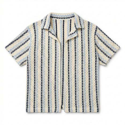 Shoreline Knitted Shirt – Blue