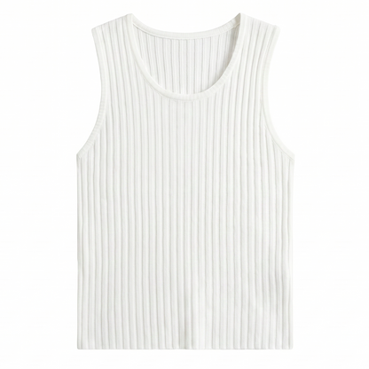 Yen Knitted Tank Top – White