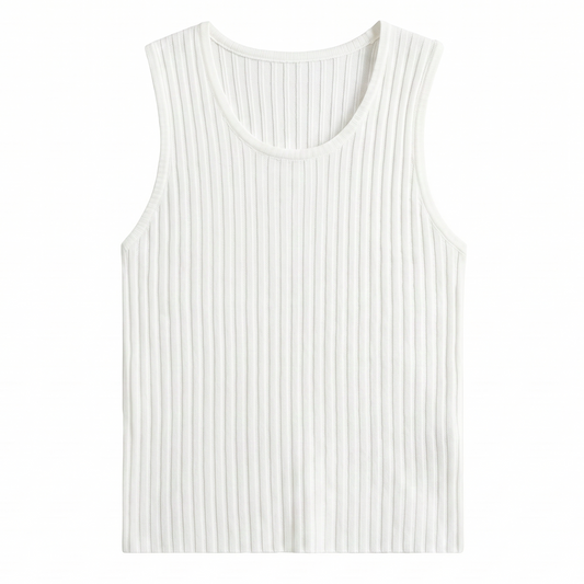 Yen Knitted Tank Top – White