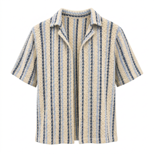 Shoreline Knitted Shirt – Blue