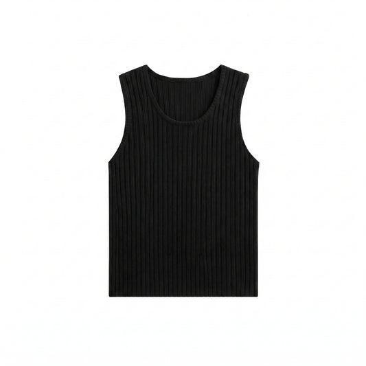 Yen Knitted Tank Top – Black