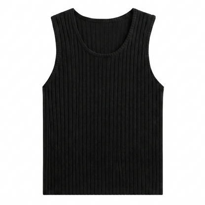 Yen Knitted Tank Top – Black