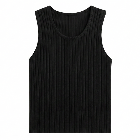 Yen Knitted Tank Top – Black