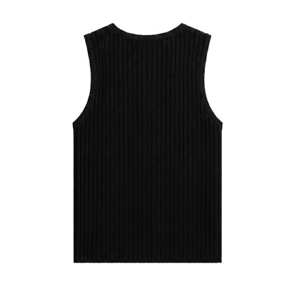 Yen Knitted Tank Top – Black