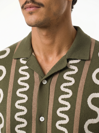 The Knitted Maze Shirt-Hunter Green