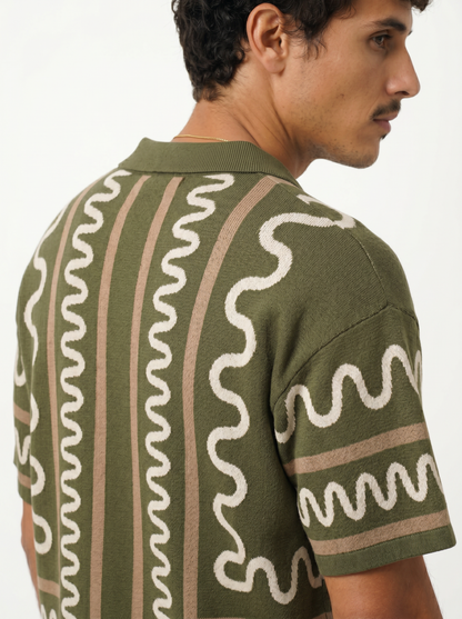 The Knitted Maze Shirt-Hunter Green
