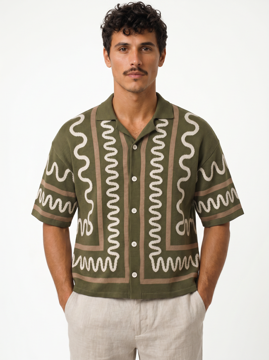 The Knitted Maze Shirt-Hunter Green