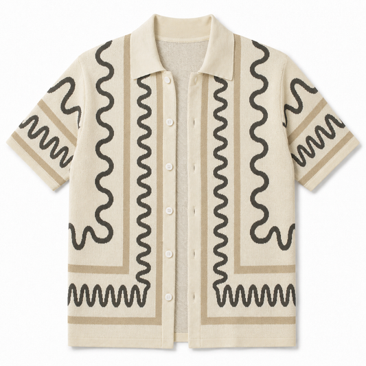 The Knitted Maze Shirt - Earth Beige
