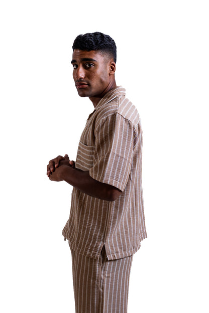 Cedars & Sand – Striped Linen Shirt