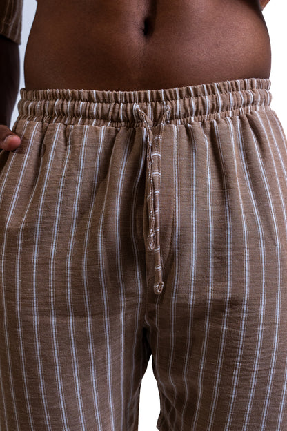 Cedars & Sand – Striped Linen Shorts