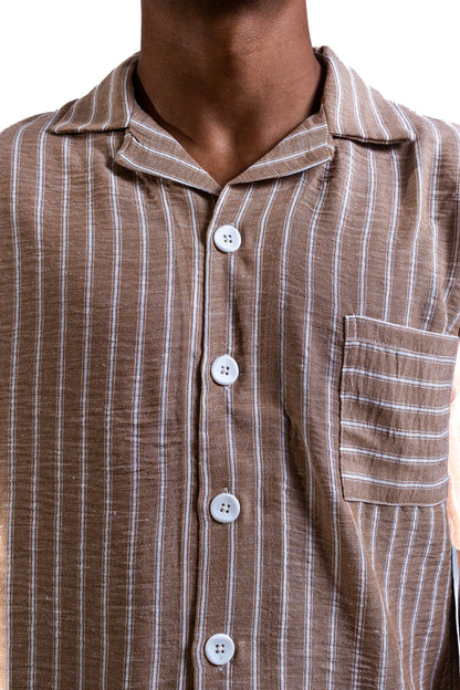 Cedars & Sand – Striped Linen Shirt