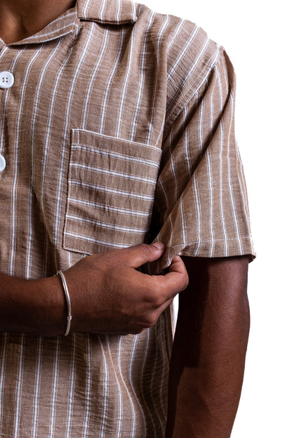 Cedars & Sand – Striped Linen Shirt