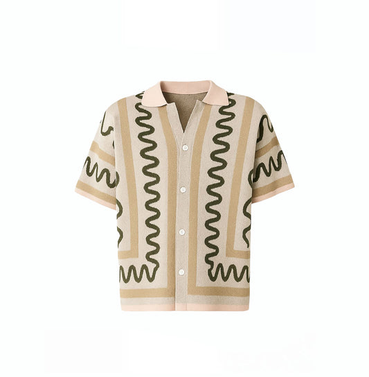 The Knitted Maze Shirt - Sahara Blush