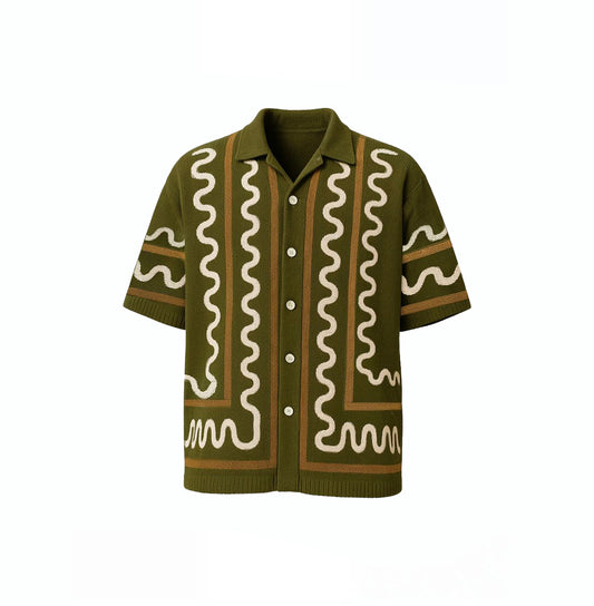 The Knitted Maze Shirt-Hunter Green